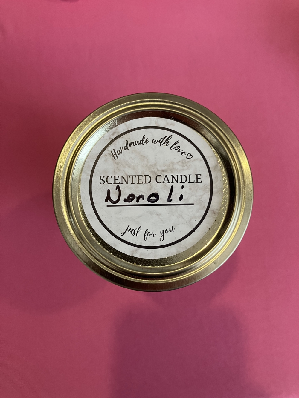 Neroli Scented Candle in Gold Tin - Handmade
